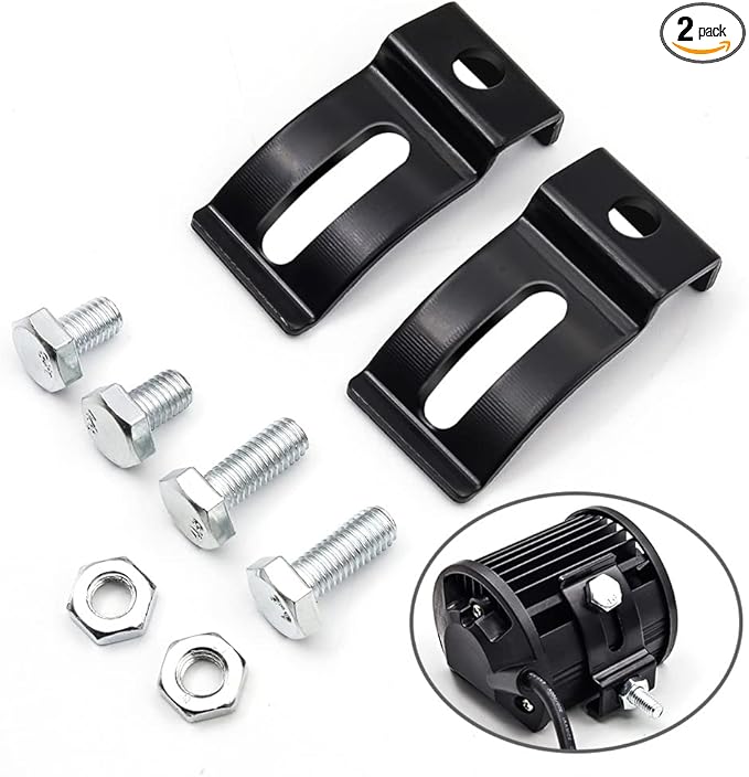 Biqing 2PCS LED Light Bar Mounting Brackets,Universal Adjustable Slide Mounting Bracket Side Bracket Kit for Most Light Bar Work Lights Pod Lights from 4 inch up to 52 inch
