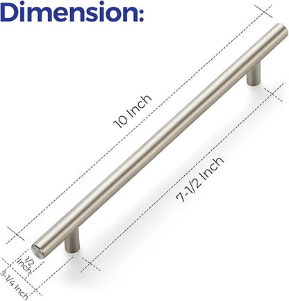 Ravinte 10 Pack 10 Inch Cabinet Handles Brushed Nickel Stainless Steel Cabinet Handles Kitchen Cupboard Pulls 7-12" Hole Center