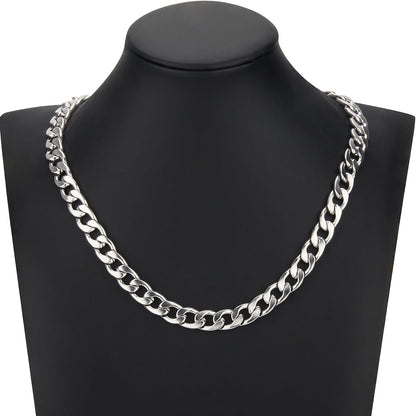 Adecco LLC AHIER silver Chain, Necklace for Men, 20 inch Gold Necklace Ultra Luxury Look & Feel Real Solid 14k Gold plated Curb Fake Chain Necklace 10mm