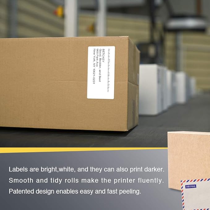 BETCKEY - 4" x 2" (102 mm x 51 mm) Barcode Shipping  Multipurpose Labels Compatible with Zebra  Rollo Label Printer,Premium Adhesive  Perforated 6 Rolls, 4500 Labels