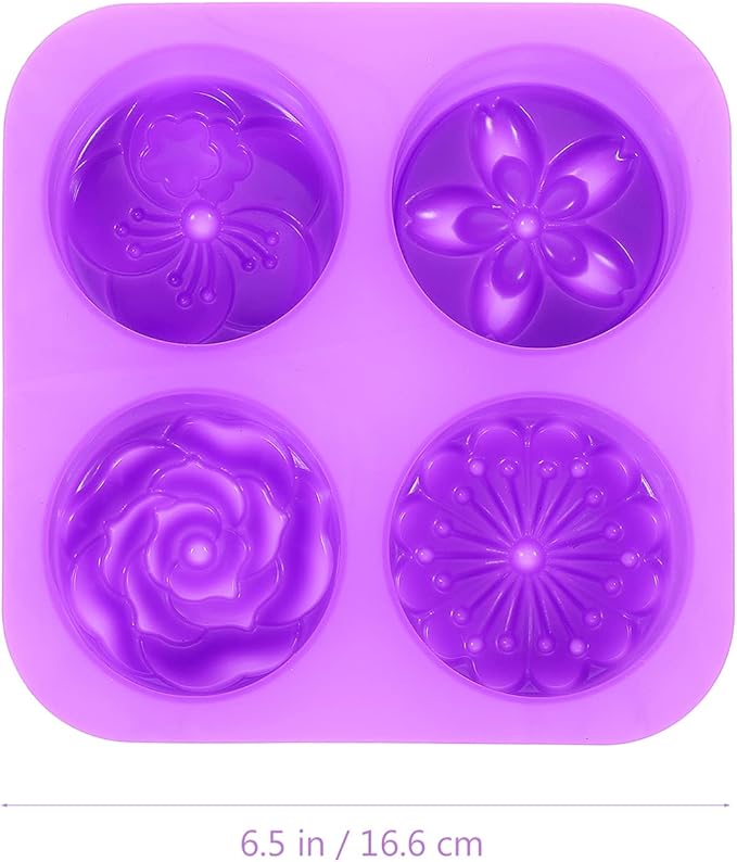 EXCEART 1pc Handmade soap Mold Silicone Candle Candy Making Form Resin DIY Tools Cupcake Casting molds Flower Shape Cake Rose Candle Flower Mold Paper Cup Non Stick Purple