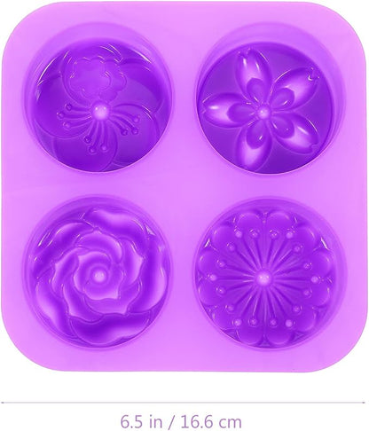 EXCEART 1pc Handmade soap Mold Silicone Candle Candy Making Form Resin DIY Tools Cupcake Casting molds Flower Shape Cake Rose Candle Flower Mold Paper Cup Non Stick Purple
