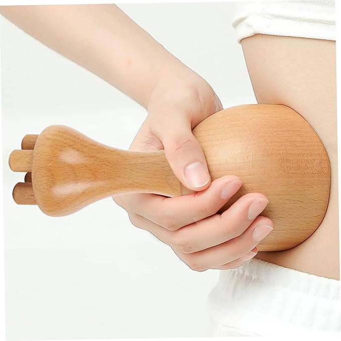 SOIMISS Dual Head Therapy Massage Tool Multi Functional Wooden Massage Cup for Shoulder Manual Massage Tools for Myofascial Release and Relaxation