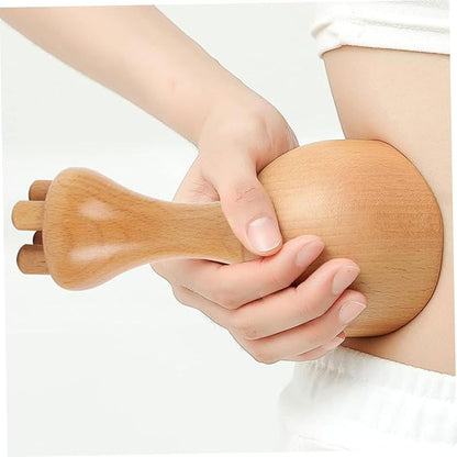 SOIMISS Dual Head Therapy Massage Tool Multi Functional Wooden Massage Cup for Shoulder Manual Massage Tools for Myofascial Release and Relaxation