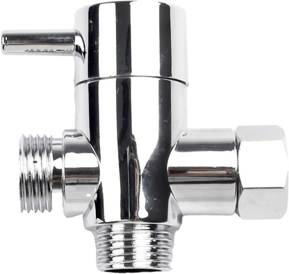 Bidet T Valve, 3 Way T-adapter Bath 12 Shower Head Mount Valve Diverter ABS Converter For Hand Shower And Fixed Shower Head, Replacement Component Adapter