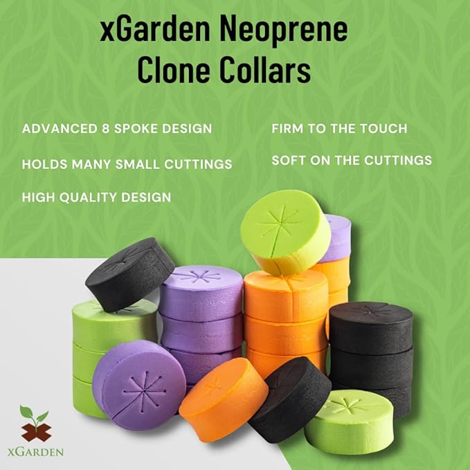 xGarden Neoprene Clone Collars - 30 Pack Cloning Collars, 2" Inch, Purple - DIY Foam Cloner Inserts for Net Pots, Hydroponics, Aeroponics