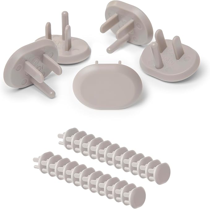Ubbi Outlet Covers for Child Safety, Plug Protectors, Baby Proofing, Safe  Secure Electrical Plug Covers, Taupe, 24 Count
