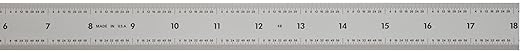 Mitutoyo 182-161, Steel Rule, 24" (4R), (18, 116, 132, 164"), 364" Thick X 1316" Wide, Satin Chrome Finish Tempered Stainless Steel