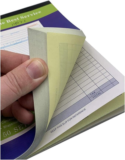 5 Pack Large Sales Order Book Receipt Invoice Duplicate Carbonless 50 Sets 5.916" X 8.716"
