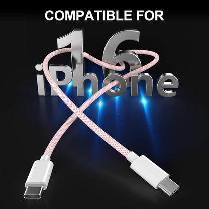 [Apple MFi Certified] iPhone 17 16 15 Charger Cord 10 FT, 2 Pack 60W USB C to USB C Charging Cable Cord Long for iPhone 17/17 Pro/17 Pro Max/Air/16/16 Pro/16 Pro Max/15/15 Pro Max, iPad Pro, Pink