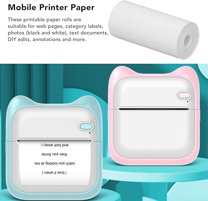 10Rolls 2.24 x 0.98in Thermal Printer Paper, White Printable Thermosensitive Thick Paper Thermal Paper Rolls for Small Printer