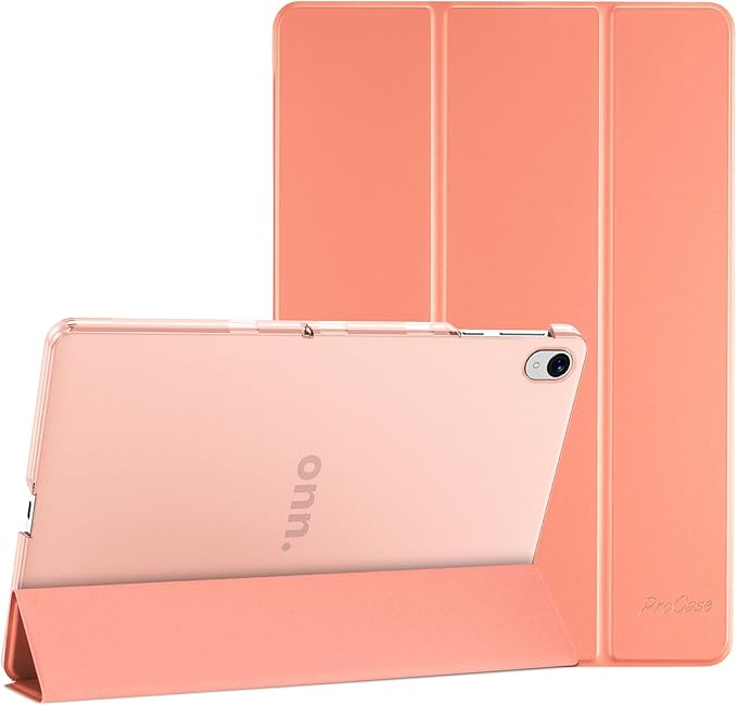 ProCase Onn tablet case. 10.1" 2024, slim smart protective cover with hard stand for Onn tablet. 10.1-inch 2024 Gen 4 Model - Papaya