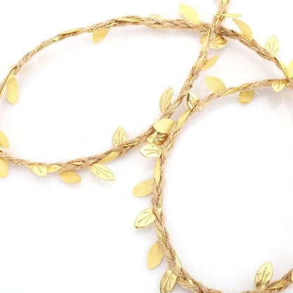 10m DIY Artificial Leaf Wine for Wedding Ceremony, Hemp Material, Gold Color, 32.8 DIY Feet for Garlands, Wall Gardens and Wedding Dresses (Gold)