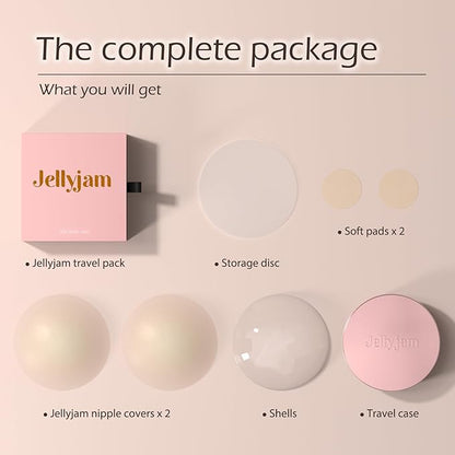 Nipple Petals Cover- Sticky Silicone Nipple Pasties for Girl, Women with Soft Pad, Storage Disc and Travel CasePack