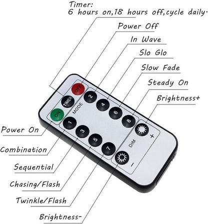8 StringLight modes 13 remote control spare keys 2 pieces