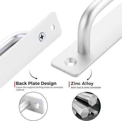 Barn Door Handles 2 Pack Silver Door Handles Sliding Door Handle 8.8" Hole Center Screen Door Handles Cabinet Handles Door Pull Handle Zinc Alloy for Sliding Closet Door Handle