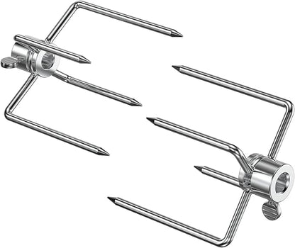 Onlyfire 6004 Grill Rotisserie Meat Forks(1-Pair)- Fits 516 Inch Square Spit Rods