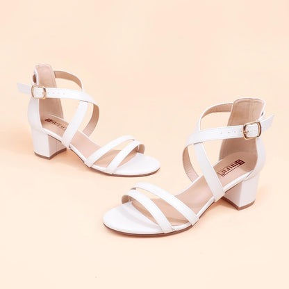 IDIFU Women's Block Low Chunky Heels Strappy Heeled Sandals | Comfortable Open Toe Ankle Strap Dress Shoes for Women Wedding Evening Bridal Prom