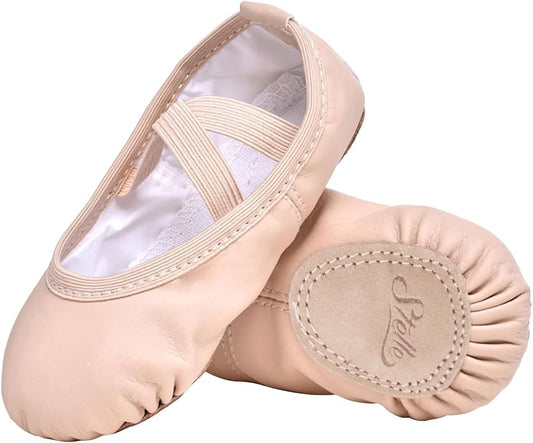 Stelle Ballet Shoes for Girls Toddler Ballet Slippers Soft Leather Boys Dance Shoes for ToddlerLittle KidBig Kid