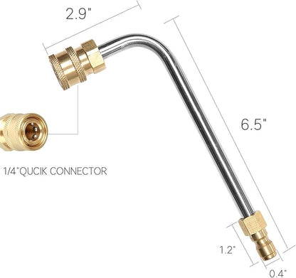 Sooprinse Washer Gutter Cleaner Attachment,Pressure Washer Gutter Rod for LanceWand 14 Inch Quick Connect,90 Degrees Curved Rod (7 inch)