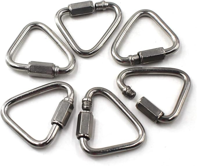 Flomore Delta Quick Link 304 Stainless Steel Triangle Quicklink Chain Connector Screw Lock Carabiner