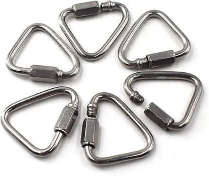 Flomore Delta Quick Link 304 Stainless Steel Triangle Quicklink Chain Connector Screw Lock Carabiner