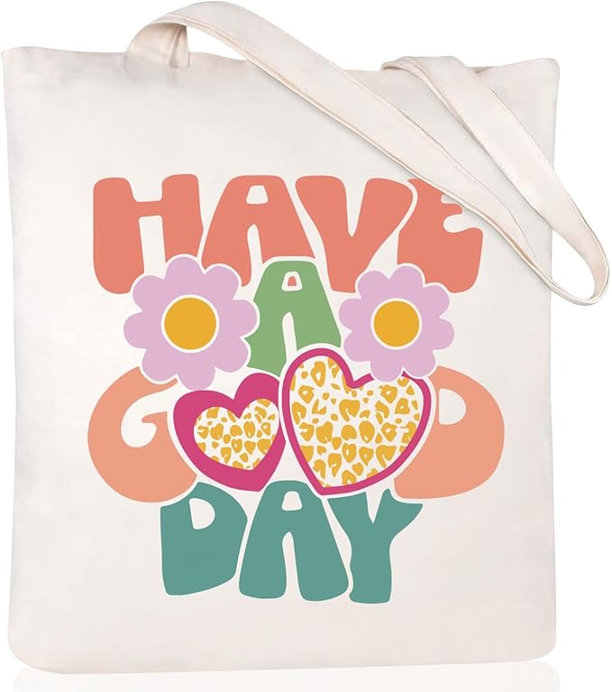 Andeiltech Canvas Tote Bag for Women Aesthetic Cute Cat Shopping Grocery Reusable Bags with Inner Zipper Women Gift