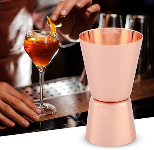 Double Side Jigger 15ml 30ml, spotless Steel Cocktail Measucircle Cup, tending Jigger for and Home Use, Rose Gold