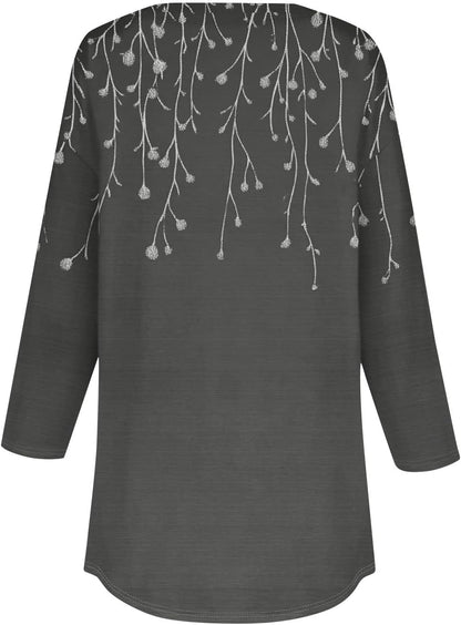 3/4 Length Sleeve Henley Shirts For Women Henley Spring Button Down Tops Baggy V Neck Blouses