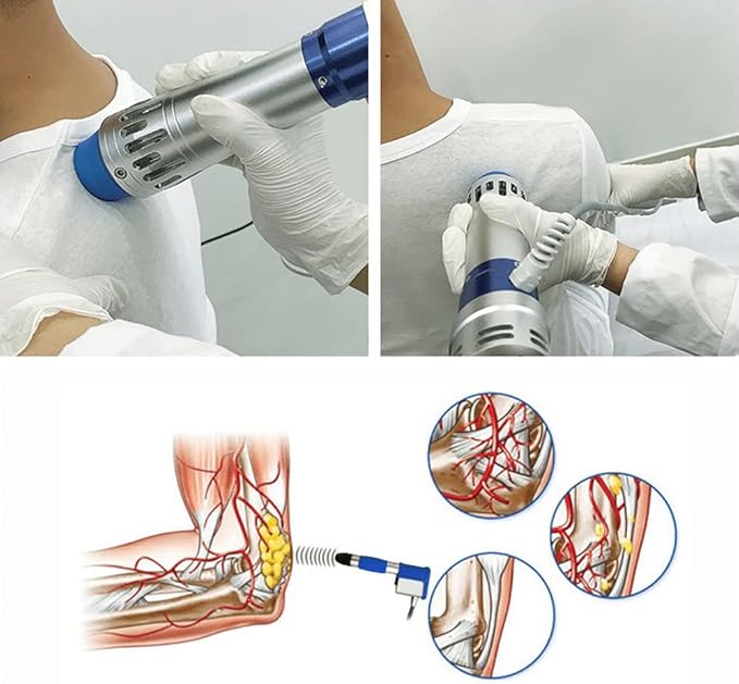 Shockwave Therapy Machine, Effective Electromagnetic Extracorporeal E-D Shock Wave Therapy Machine Pain Relief Body Massager Muscle Relax Massage Gun with 7 Massage Heads