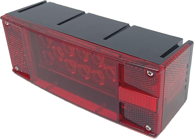 12V LED Rectangle Submersible Trailer Tail Light Replacement Right Curb Side Waterproof Boat Marine DOT 18 LEDs HTLLS-009R
