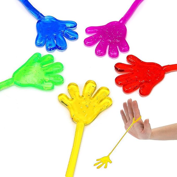 DoDoMagxanadu 14 Pack Assorted Stretchy Sticky Toy KidsParty Favor Packs, Stretchy Sticky Hand Basket Fillers Novelty Fidget Toy Stocking Stuffers for Boys and Girls