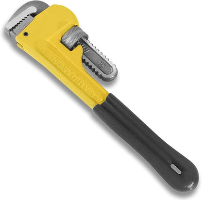JONMON Pipe Wrench - 12 inch Heavy Duty Large Straight Plumbing Wrench with Adjustable Jaw Plumbers Repair Tool for Install and Maintain Pipe