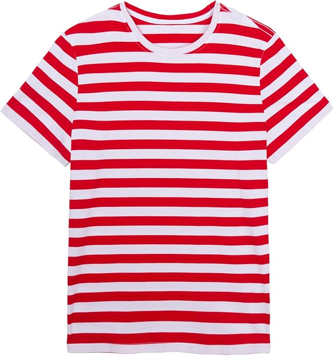Mud Kingdom Mens Striped T-Shirt Short Sleeve Crewneck Classic Regular Fit Stripe Tee Top