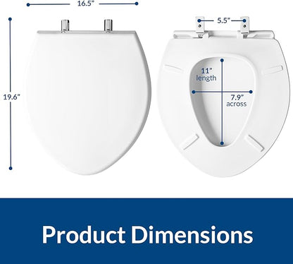 BEMIS 1000CPT Paramont Heavy Duty OVERSIZED Closed Front Toilet Seat with 1,000 lb Weight limit will Never Loosen & Reduce Call-backs, ROUND/ELONGATED, Plastic, White