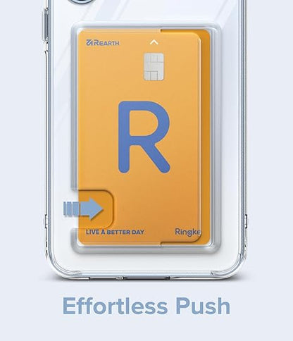 Ringke Fusion Card [Built-in Cardholder] Compatible with Samsung Galaxy A35 Case 5G, Hold Up to 1 Card, Transparent Wallet Phone Cover for Women, Men - Clear