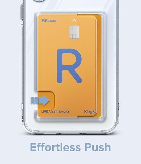 Ringke Fusion Card [Built-in Cardholder] Compatible with Samsung Galaxy A35 Case 5G, Hold Up to 1 Card, Transparent Wallet Phone Cover for Women, Men - Clear