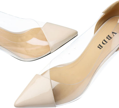 Clear Stiletto Heels for Women Pointed Toe High Heel Closed Pumps Party Wedding Dress Shoes