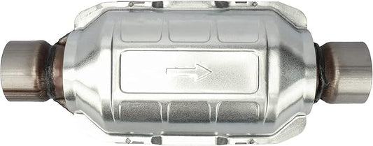 MAYASAF 2.5" Inlet/Outlet Universal Catalytic Converter, 15" Overall Length, w/o O2 Port (EPA Compliant)