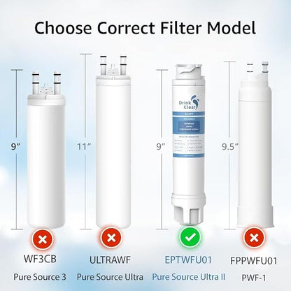 Compatible with Frigidaire EPTWFU01, Pure Source Ultra II, EWF02, Pack of 3 (Packaging May Vary)