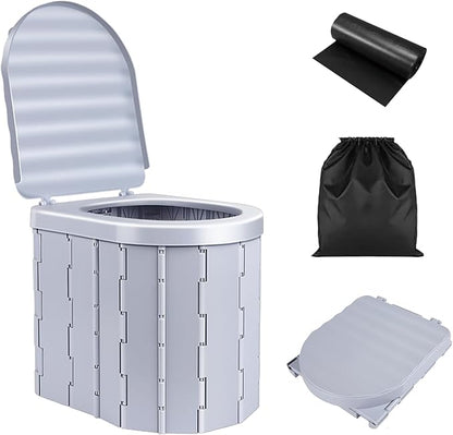 Portable toilet for camping, detachable folding toilet for travel, car, hiking, fishing, long trip, tent, beach, boat for adults and children, hygiene supplies