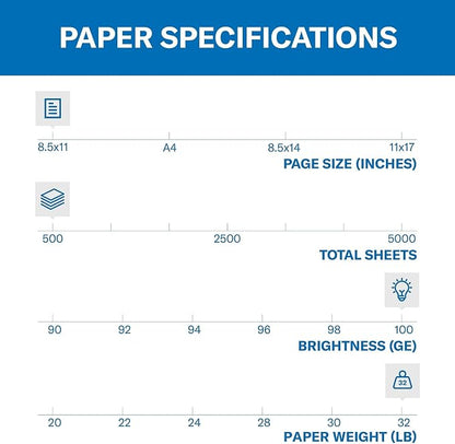 Hammermill Printer Paper, Premium Color 32 lb Copy Paper, 8.5 x 11-1 Ream (500 Sheets) - 100 Bright, Made in the USA, white (102630)