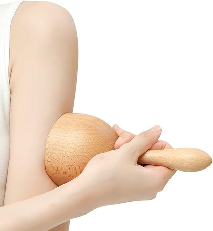 Handhleld - Wooden massage cup for wood therapy, body sculpting tools for wood therapy, lymphatic drainage, anti-cellulite, muscle pain relief