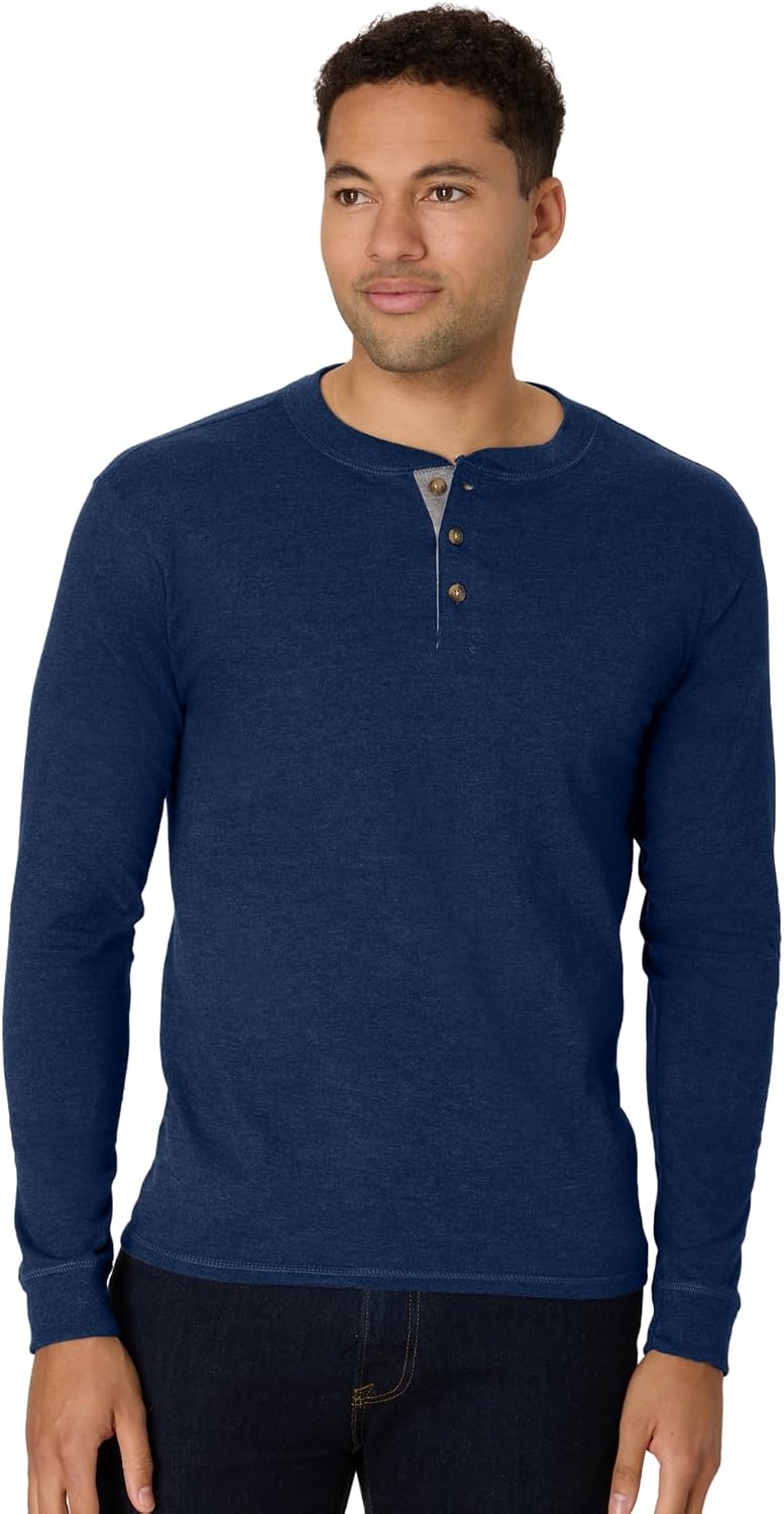 Hanes Mens T-Shirts, Men's Beefyt Henley Shirts, Men's Cotton Long Sleeve Shirts .