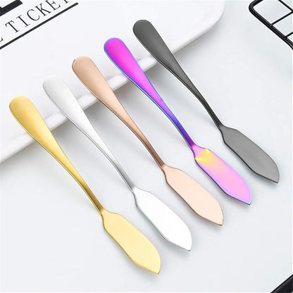 Stainless Steel Cheese Dessert Knives, Breakfast Butter Knife, Slicer Sandwich Spreader, Stainless Steel Better Butter Spreader Easy Spread Cold Hard Butter Cheese Jams (Black)