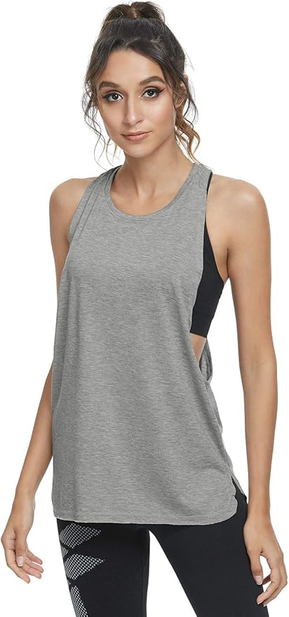 Cosy Pyro Workout Tank Tops for Women Lightweight Running Tanks Basic Gym Tops Sleeveless Athletic Yoga Shirts-4 Pack