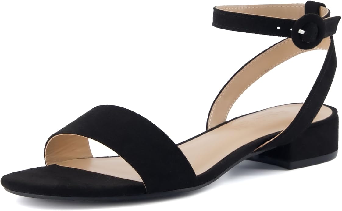 CUSHIONAIRE Women's Nila one band low block heel sandal +Wide Widths Available