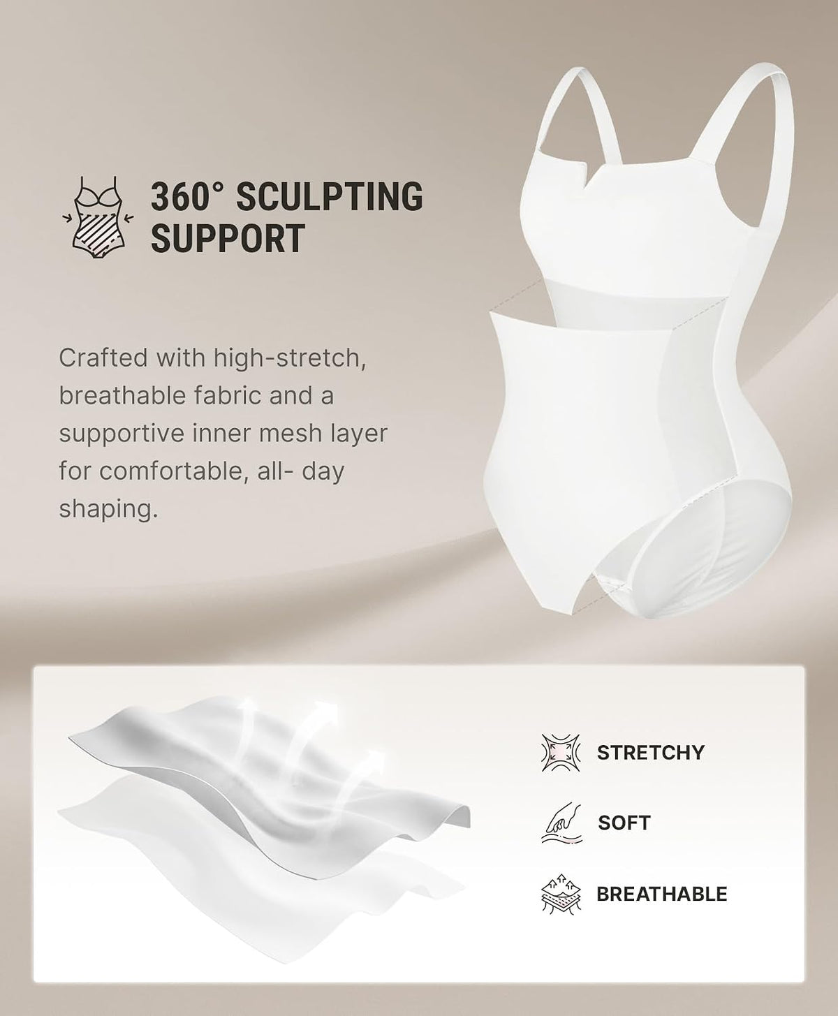 Square Neck Shapewear Bodysuit for Women Sleeveless Tummy Control Slimming Bodysuit Going Out Tank Tops