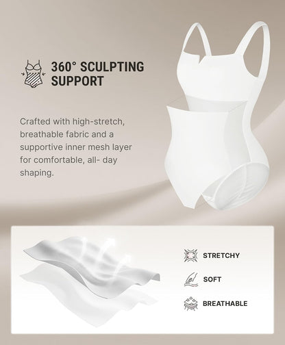 Square Neck Shapewear Bodysuit for Women Sleeveless Tummy Control Slimming Bodysuit Going Out Tank Tops