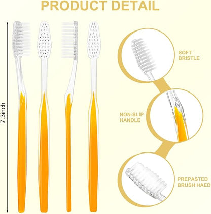20pcs Prepasted Disposable Toothbrushes Bulk Individually Wrapped Pre Pasted Soft Bristle Tooth Brush Set Travel Toothbrushes for Homeless Gift Hotel Camping Travel